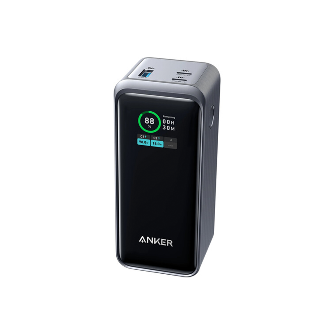 ANKER 3-Port 20,000mAh 200W Power Bank with LCD Screen - Black in Qatar ANKER 3-Port 20,000mAh 200W Power Bank with LCD Screen - Black in Qatar